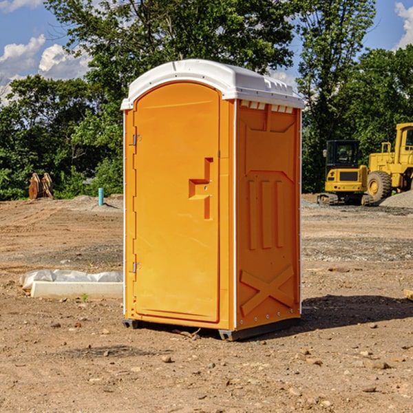 how often are the porta potties cleaned and serviced during a rental period in Winfred